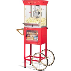 image:imageNostalgia Popcorn Maker Machine  Professional Cart With 10 Oz Kettle Makes Up to 40 Cups  Vintage Lincoln Popper Popcorn Machine Movie Theater Style  BlackRed Candy Cart