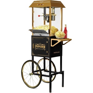 image:imageNostalgia Popcorn Maker Machine  Professional Cart With 10 Oz Kettle Makes Up to 40 Cups  Vintage Lincoln Popper Popcorn Machine Movie Theater Style  BlackBlack