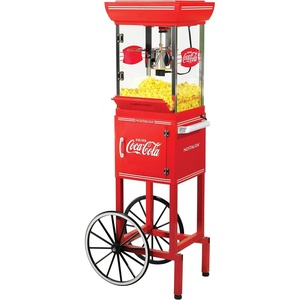 image:imageNostalgia Popcorn Maker Machine  Professional Cart With 25 Oz Kettle Makes Up to 10 Cups  Vintage Popcorn Machine Movie Theater Style  Red amp WhiteCoke Red