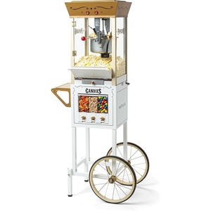 image:imageNostalgia Popcorn Maker Machine  Professional Cart With 25 Oz Kettle Makes Up to 10 Cups  Vintage Popcorn Machine Movie Theater Style  Red amp WhiteIvory Candy Cart