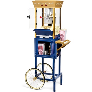 image:imageNostalgia Popcorn Maker Machine  Professional Cart With 25 Oz Kettle Makes Up to 10 Cups  Vintage Popcorn Machine Movie Theater Style  Red amp WhiteNavy  Gold