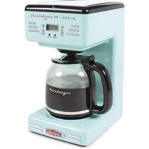 image:imageNostalgia Retro 12Cup Programmable Coffee Maker With LED Display Automatic ShutOff amp Keep Warm PauseAndServe Function AquaAqua