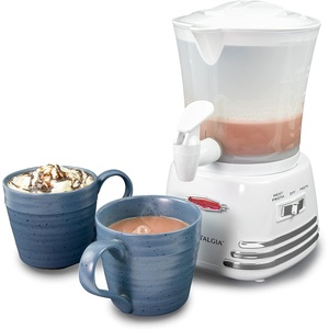 image:imageNostalgia Retro Frother and Hot Chocolate Maker and Dispenser 32 Oz for Coffees Lattes Cappuccinos RedWhite