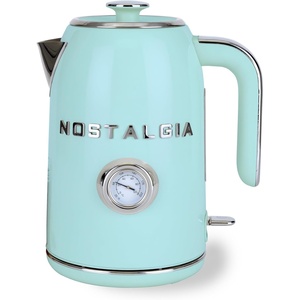 image:imageNostalgia Retro Stainless Steel Electric Tea And Water Kettle 17 Liters AutoShut Off amp BoilDry Protection Water Level Indicator Window AquaAqua