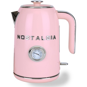 image:imageNostalgia Retro Stainless Steel Electric Tea And Water Kettle 17 Liters AutoShut Off amp BoilDry Protection Water Level Indicator Window AquaPink
