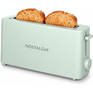 image:imageNostalgia Slim 2Slice Toaster  Wide Slot  SpaceSaving Design  Adjustable Browning Dial  10inch Long Slot Fits 2 Slices of Bread or Bagel Halves  Dropdown Crumb Tray  BlackberrySage