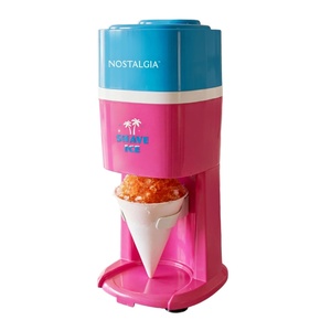 image:imageNostalgia Snow Cone Machine With 1 Reusable Plastic Cup amp Dual Ice Molds Retro TableTop Shaved Ice Maker with Stainless Steel Blades for Fluffy Ice Slushie Machine for Fun Gatherings White amp GreenPink