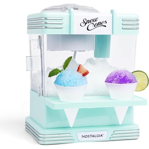 image:imageNostalgia Snow Cone Machine With 2 Reusable Plastic Cups amp Ice Scoop for Easy Serving Retro TableTop Ice Cone Maker Makes 20 Icy Treats Slushie Machine for Parties Family Treats amp Gatherings AquaAqua