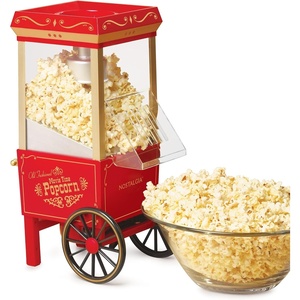 image:imageNostalgia Vintage HotAir Popcorn Maker Machine  Makes Up to 12 Cups  OilFree  Healthier Popcorn  Classic StandUp Cart With Wheels  Includes Kernel Measuring Cup  White amp RedRed Original