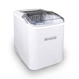 image:imageThermostar Automatic SelfCleaning Portable Electric Countertop Ice Maker Machine with Handle 26 Pounds in 24 Hours with Ice Scoop and Basket Perfect for Water Bottles Mixed Drinks Parties AquaWhite