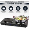 image:imageHomeCraft HCSB75BK Portable Countertop Single Burner Hot Plate Electric Cooktop 750 Watts Adjustable Temperature Control BlackCountertop Double Burner
