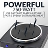 image:imageHomeCraft HCSB75BK Portable Countertop Single Burner Hot Plate Electric Cooktop 750 Watts Adjustable Temperature Control BlackCountertop Single Burner