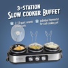 image:imageHomeCraft HCTSC15SS Stainless Steel 3Station 15Quart Oval Slow Cooker Buffet with Lid amp Spoon Rest Adjustable Heat Control Perfect for Parties Holidays Families15Quart Stainless Buffet Cooker