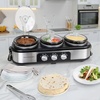 image:imageHomeCraft HCTSC15SS Stainless Steel 3Station 15Quart Oval Slow Cooker Buffet with Lid amp Spoon Rest Adjustable Heat Control Perfect for Parties Holidays Families15Quart Oval Buffet Cooker