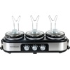 image:imageHomeCraft HCTSC15SS Stainless Steel 3Station 15Quart Oval Slow Cooker Buffet with Lid amp Spoon Rest Adjustable Heat Control Perfect for Parties Holidays Families15Quart Stainless Buffet Cooker
