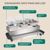 image:imageHomeCraft HCTSC15SS Stainless Steel 3Station 15Quart Oval Slow Cooker Buffet with Lid amp Spoon Rest Adjustable Heat Control Perfect for Parties Holidays Families15Quart Stainless Steel Buffet Cooker