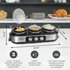 image:imageHomeCraft HCTSC15SS Stainless Steel 3Station 15Quart Oval Slow Cooker Buffet with Lid amp Spoon Rest Adjustable Heat Control Perfect for Parties Holidays Families15Quart Oval Buffet Cooker