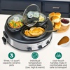 image:imageHomeCraft HCTSC15SS Stainless Steel 3Station 15Quart Oval Slow Cooker Buffet with Lid amp Spoon Rest Adjustable Heat Control Perfect for Parties Holidays Families15Quart Round Buffet Cooker