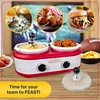image:imageNostalgia Game Day 4Quart Kickin Keg Slow Cooker with Lid and Ladle LongLasting Ceramic Material and KegLike Appearance Cooks Chicken Wings Meatballs Chilli Cheese Soup Stews and More25 Qt Slow Cooker