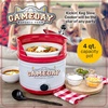 image:imageNostalgia Game Day 4Quart Kickin Keg Slow Cooker with Lid and Ladle LongLasting Ceramic Material and KegLike Appearance Cooks Chicken Wings Meatballs Chilli Cheese Soup Stews and More4 Qt Slow Cooker