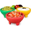 image:imageNostalgia Taco Tuesday 3Piece Bowl Set in Red Yellow Green Made of Durable Dishwasher Safe Plastic Perfect For Salsa Guacamole Queso Condiments amp Dipping Sauces 1Cup