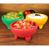 image:imageNostalgia Taco Tuesday 3Piece Bowl Set in Red Yellow Green Made of Durable Dishwasher Safe Plastic Perfect For Salsa Guacamole Queso Condiments amp Dipping Sauces 1Cup