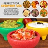 image:imageNostalgia Taco Tuesday 3Piece Bowl Set in Red Yellow Green Made of Durable Dishwasher Safe Plastic Perfect For Salsa Guacamole Queso Condiments amp Dipping Sauces 1Cup
