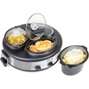 image:imageHomeCraft HCTSC15SS Stainless Steel 3Station 15Quart Oval Slow Cooker Buffet with Lid amp Spoon Rest Adjustable Heat Control Perfect for Parties Holidays Families15Quart Round Buffet Cooker