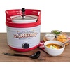image:imageNostalgia Game Day 4Quart Kickin Keg Slow Cooker with Lid and Ladle LongLasting Ceramic Material and KegLike Appearance Cooks Chicken Wings Meatballs Chilli Cheese Soup Stews and More4 Qt Slow Cooker