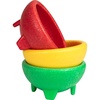 image:imageNostalgia Taco Tuesday 3Piece Bowl Set in Red Yellow Green Made of Durable Dishwasher Safe Plastic Perfect For Salsa Guacamole Queso Condiments amp Dipping Sauces 1Cup