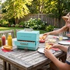 image:imageNostalgia Diner Style Hot Dog Steamer  8 Hot Dog and 4 Bun Capacity  Perfect for Breakfast Sausages Brats Vegetables or Fish  RedAqua