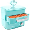 image:imageNostalgia Diner Style Hot Dog Steamer  8 Hot Dog and 4 Bun Capacity  Perfect for Breakfast Sausages Brats Vegetables or Fish  RedAqua