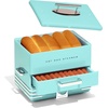 image:imageNostalgia Diner Style Hot Dog Steamer  8 Hot Dog and 4 Bun Capacity  Perfect for Breakfast Sausages Brats Vegetables or Fish  RedAqua