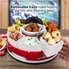 image:imageNostalgia Gameday Heated Slow Cooker and Lazy Susan Serving Set for Parties Fondue Pot for Dips and Nachos RedWhiteLazy Susan Gameday