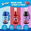 image:imageKoolAid Snow Cone and Slush Syrup 6 Pack Flavors Peach Mango Sharkleberry Tropical Punch Blue Raspberry Cherry amp Grape 16 oz Shaved Ice Syrup for Snow Cone Machines Sno Cone amp Slushie MakersBlue Raspberry  Grape and Cherry